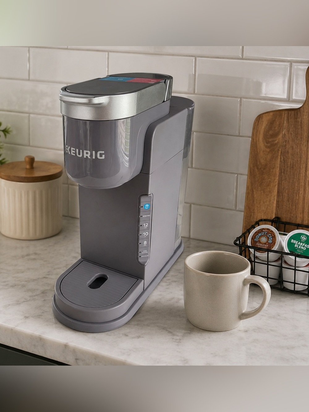 Keurig Single-Serve Iced/Hot Coffee Maker in Gray w/Silver Accents - Gently Used